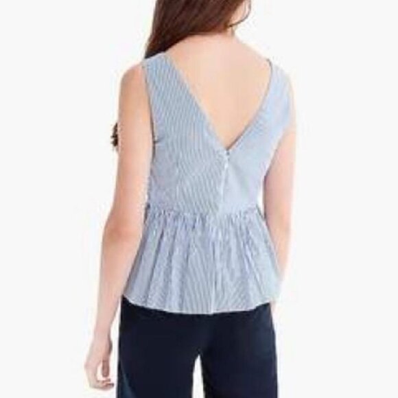 J. Crew Striped Sleeveless Poplin Cotton Top *Size 2* - Picture 4 of 8